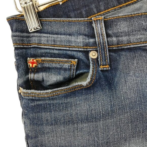 Hudson Krista Super Skinny Ankle Jeans Size 27 Distressed Destroyed New Stretch - Picture 3 of 12